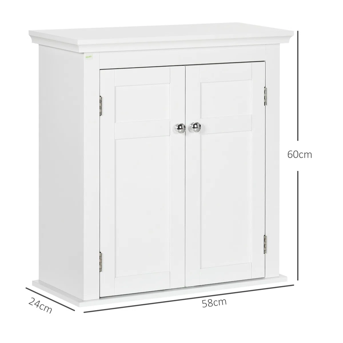 kleankin Armario para Baño de Pared Mueble de Baño Colgar con Estantes Ajustables y Puertas con Cierre Magnético Armario de Pared para Cocina Comedor 58x24x60 cm Blanco