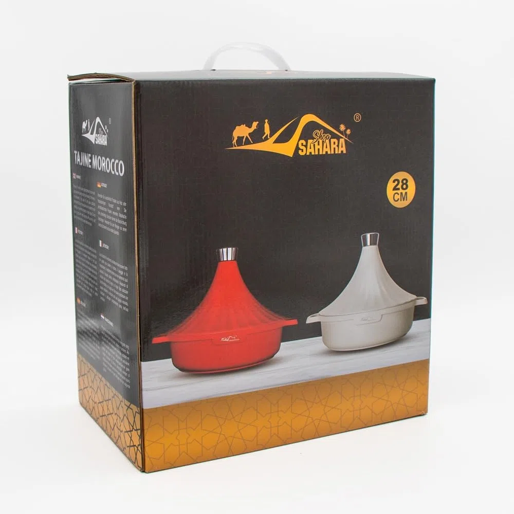 Saharashop Tajín Marroquí Morocco 28 cm Diámetro Negro Mate Aluminio Redondo Apto para Inducción y Horno