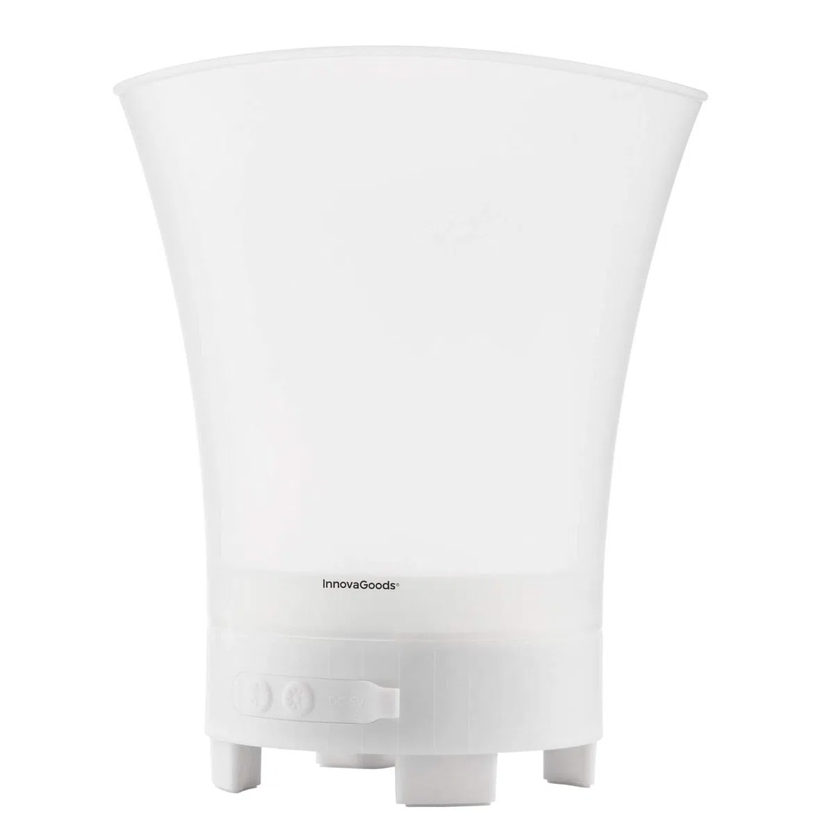 InnovaGoods Cubitera LED con altavoz recargable, cubitera con Luz LED / 7 colores y 5 modos de iluminación, cubiteras para botellas, resistente al agua IPX4.