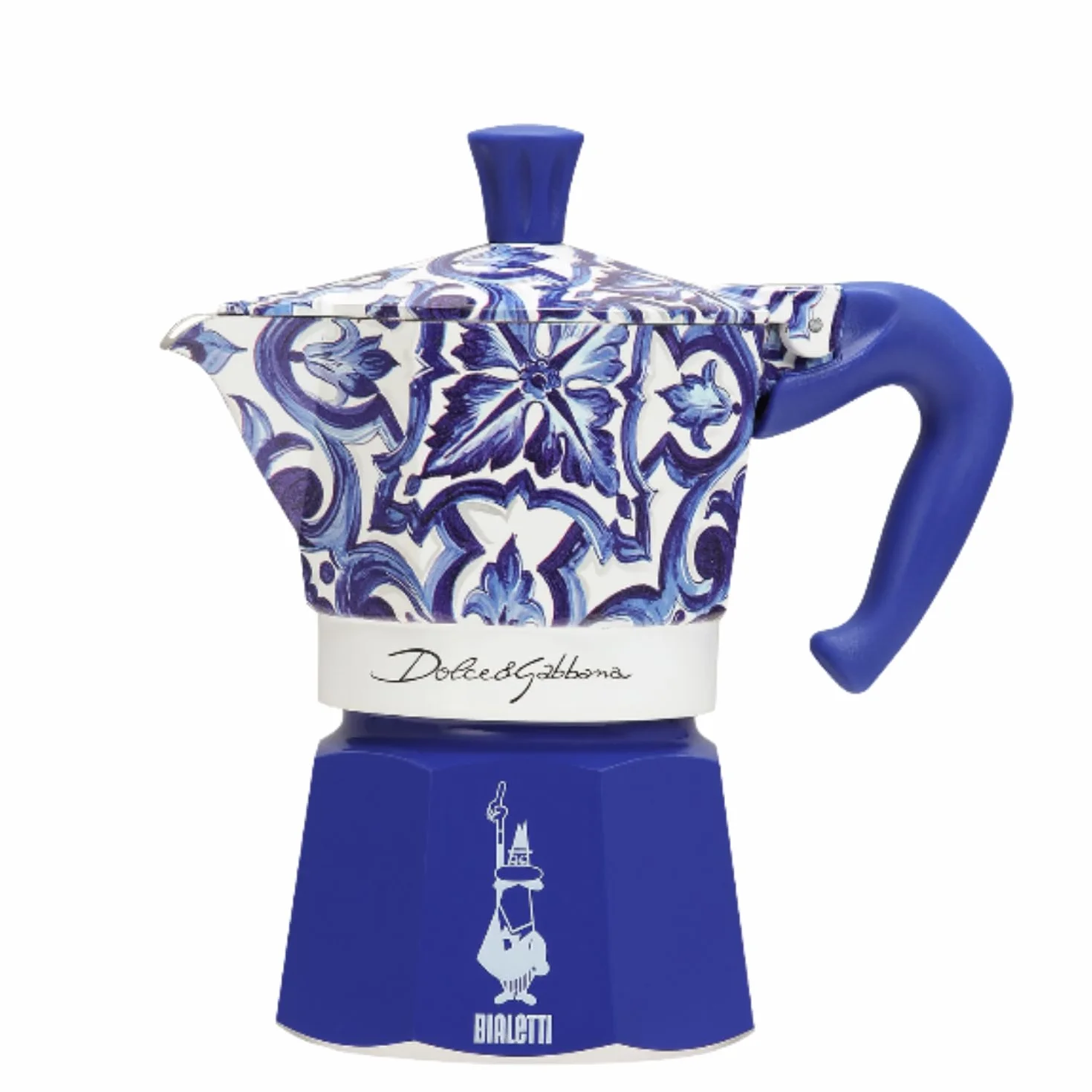 Bialetti Dolce & Gabbana Mocha Express Blue Mediterraneo para 3 tazas, fuego directo (cafetera, cafetera espresso)