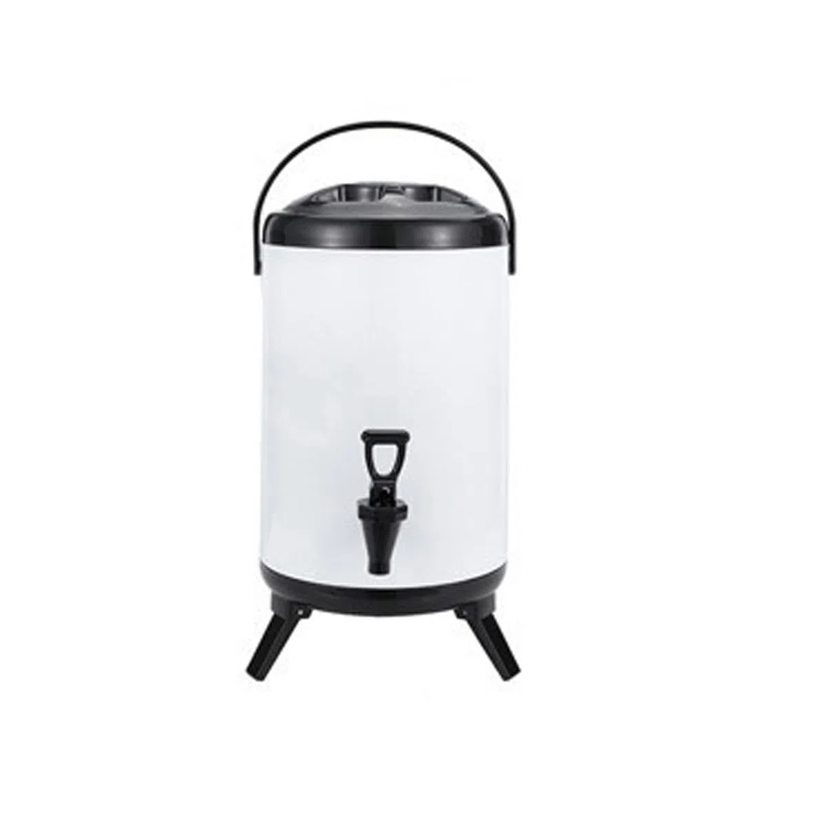 Dispensador de Bebidas Aislado, Jarra Térmica de Café Frío Y Caliente de 6 Litros, Dispensador de Bebidas de Acero Inoxidable con Grifo para Agua Caliente, Café Y Jugo/Blanco