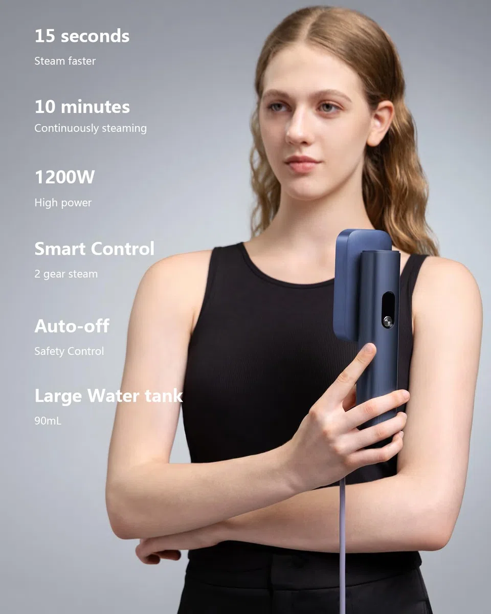 G5 Pro - Vaporizador de mano inteligente para ropa, adaptación de voltaje global, tamaño de palma de 1200 W y ligero (1 libra), modos de vapor duales, fácil eliminación de arrugas, apagado automático