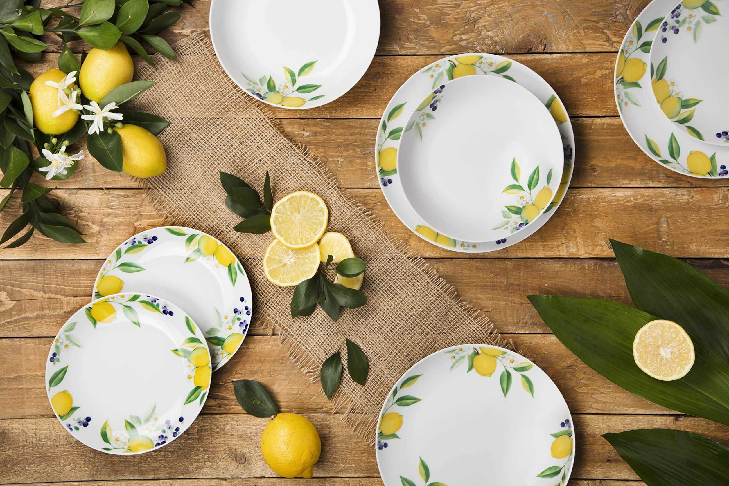 Brunch Time Set Vajilla 18 Uds. Lemon Blanco/Amarillo