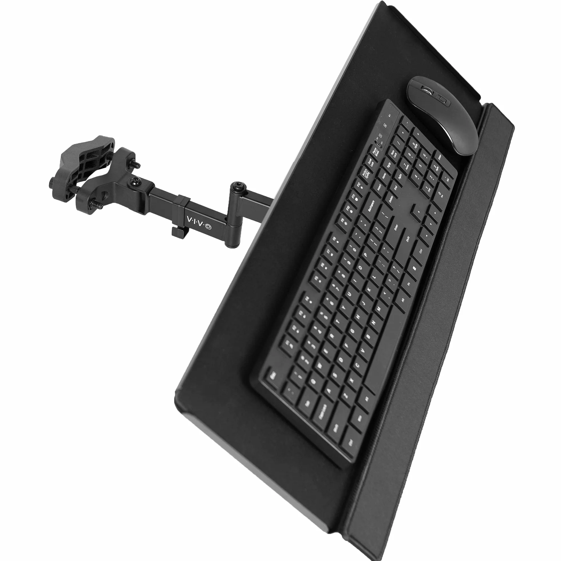 Vivo Mount-POLEKB Soporte Universal para Bandeja de Teclado y ratón de 66 cm, rotación de 360 Grados, posición de Escritura Neutra, Color Negro