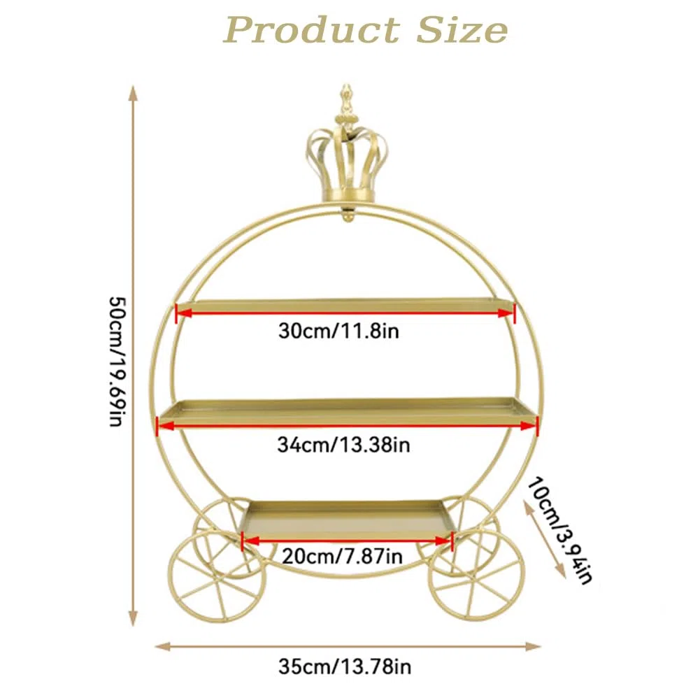 Soporte para Cupcakes de 3 Niveles, Bandejas de Hierro para Cupcakes, Donas, Frutas, Pasteles, Bandeja de Postres para Fiestas de Té, Cumpleaños Y Bodas (Dorado)