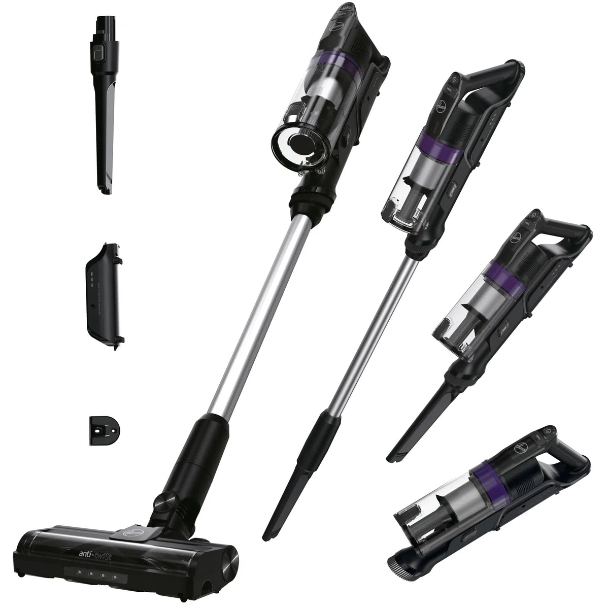 Hoover HF1 Plus Aspiradora sin Cable con Modo succión Turbo, Boquilla Multifuncional y Cepillo Antienredos, 45 min de Autonomía, Park&Go, Luces LED [HF1PZ10H]