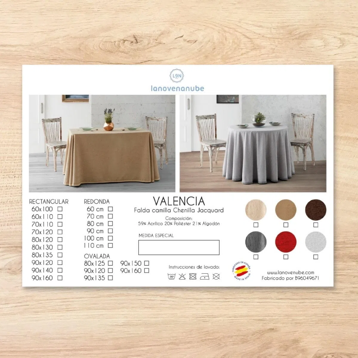 Lanovenanube Ropa o Falda Camilla, Enaguilla Rectangular de Tejido Chenilla, Medida 70x120 cm, Color Beig. Mantiene el Calor. Aspecto Aterciopelado y Tacto Muy Suave.