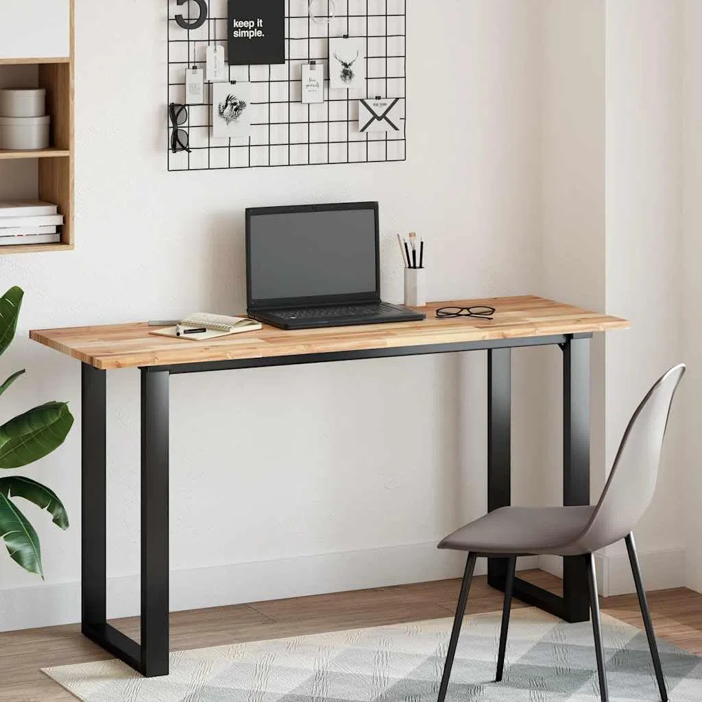 vidaXL Tablero Escritorio Madera Maciza Acacia sin Tratar 140x50x2 cm, encimera, encimera de baño, encimera de Garaje, encimera de Cocina