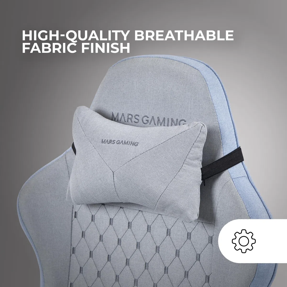 Mars Gaming MGC-X, Silla Gaming Ergonómica, Tejido Transpirable, Respaldo Reclinable y Altura Regulable, Reposabrazos Dinámico, Cojín Cervical y Lumbar, Silla Oficina con Reposapiés Extensible, Azul