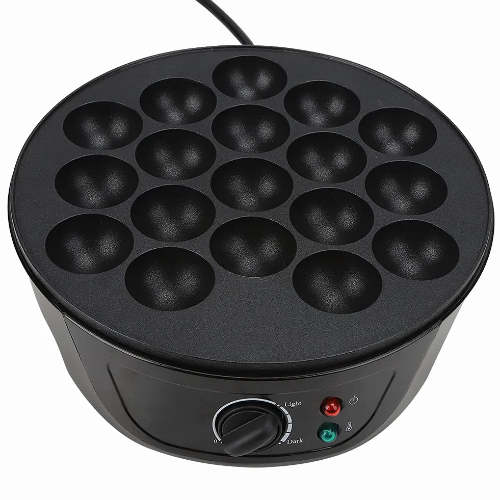 Zerodis Takoyaki Maker eléctrico, hogar Takoyaki Octopus Ball Sartén para Hornear Mini máquina de Desayuno portátil para Takoyaki Octopus Ball, Cake Pop, Ebelskiver, Aebleskiver(Enchufe de la UE)