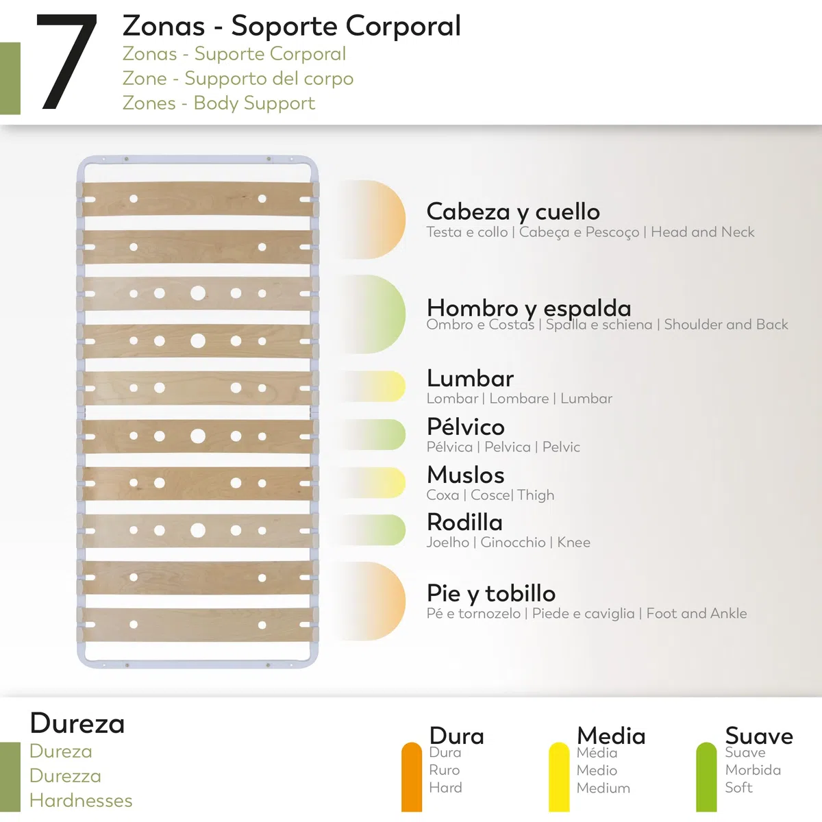 Somier Austen IF17 100x200 cm con Lamas de Madera de Abedul Amortiguadas, Estructura Metálica Blanca, Altura de 23cm con Espacio de Almacenaje Inferior