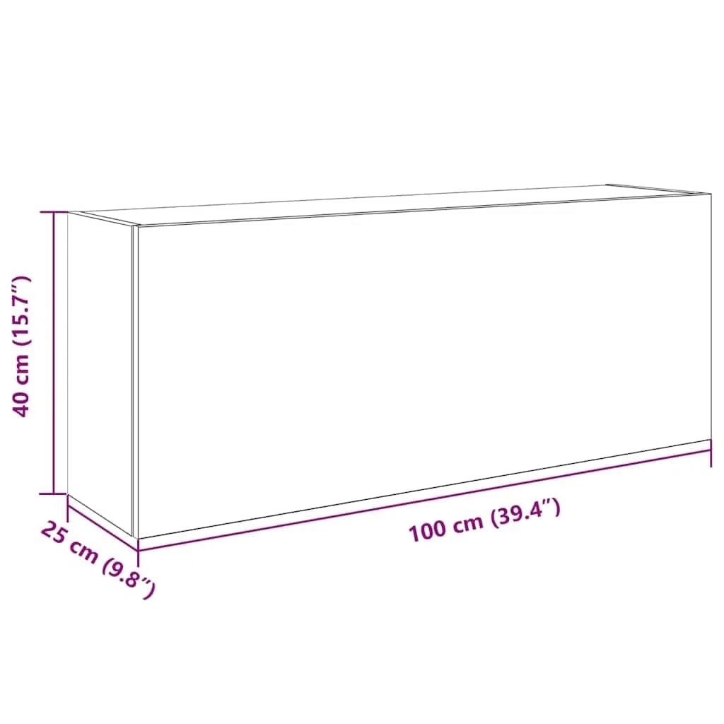 vidaXL Mueble de Pared de baño Madera ingeniería Blanco 100x25x40 cm, aparador de Pared de baño, Armario de Pared de Cuarto de baño, Armario de Almacenamiento de Pared de baño