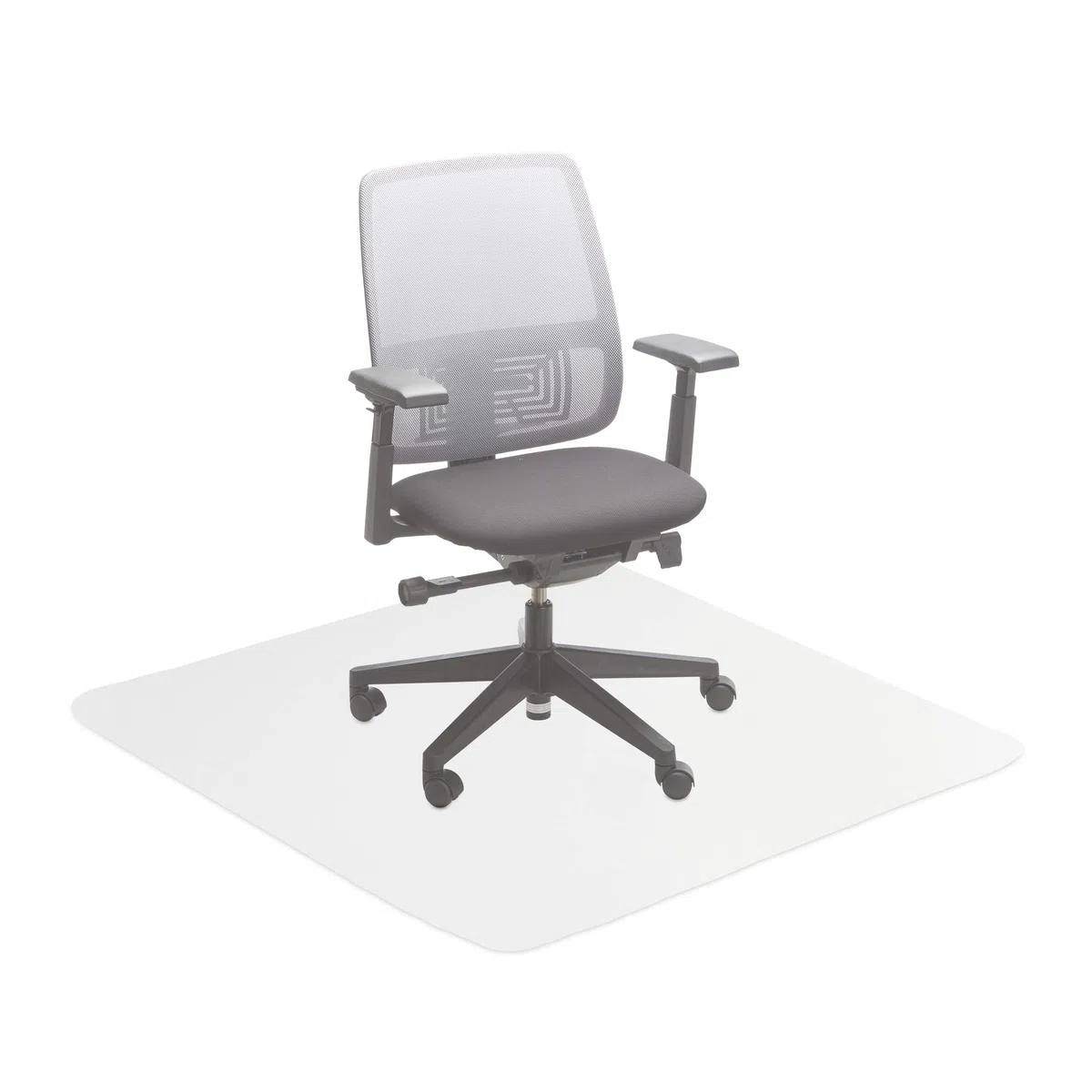 Relaxdays Protector Suelo, Alfombra Silla Oficina, Tapete Antideslizante para Parquet, PVC, 120 x 120 cm, Transparente