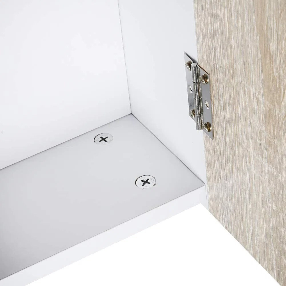 HUOLE Mesa Plegable Cocina Salón Mesa Auxiliar con 2 Alas Abatibles Ahorra Espacio Diseño Moderno-103 * 76 * 73,4 cm: Blanco + Color Roble