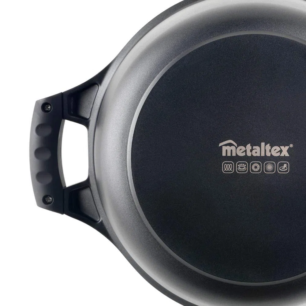 Metaltex XPERT-Cacerola Baja Aluminio Fundido, 30 cm, Antiadherente ILAG 3 Capas, Full Induction Válido para Todo Tipo de Cocinas