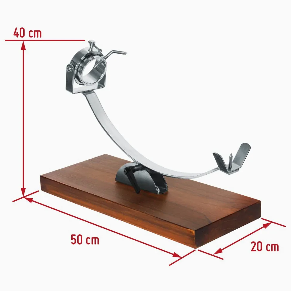 Nerthus FIJ 853 jamonero basculante con cabezal giratorio y base ajustable soporte para cortar jamón y paleta