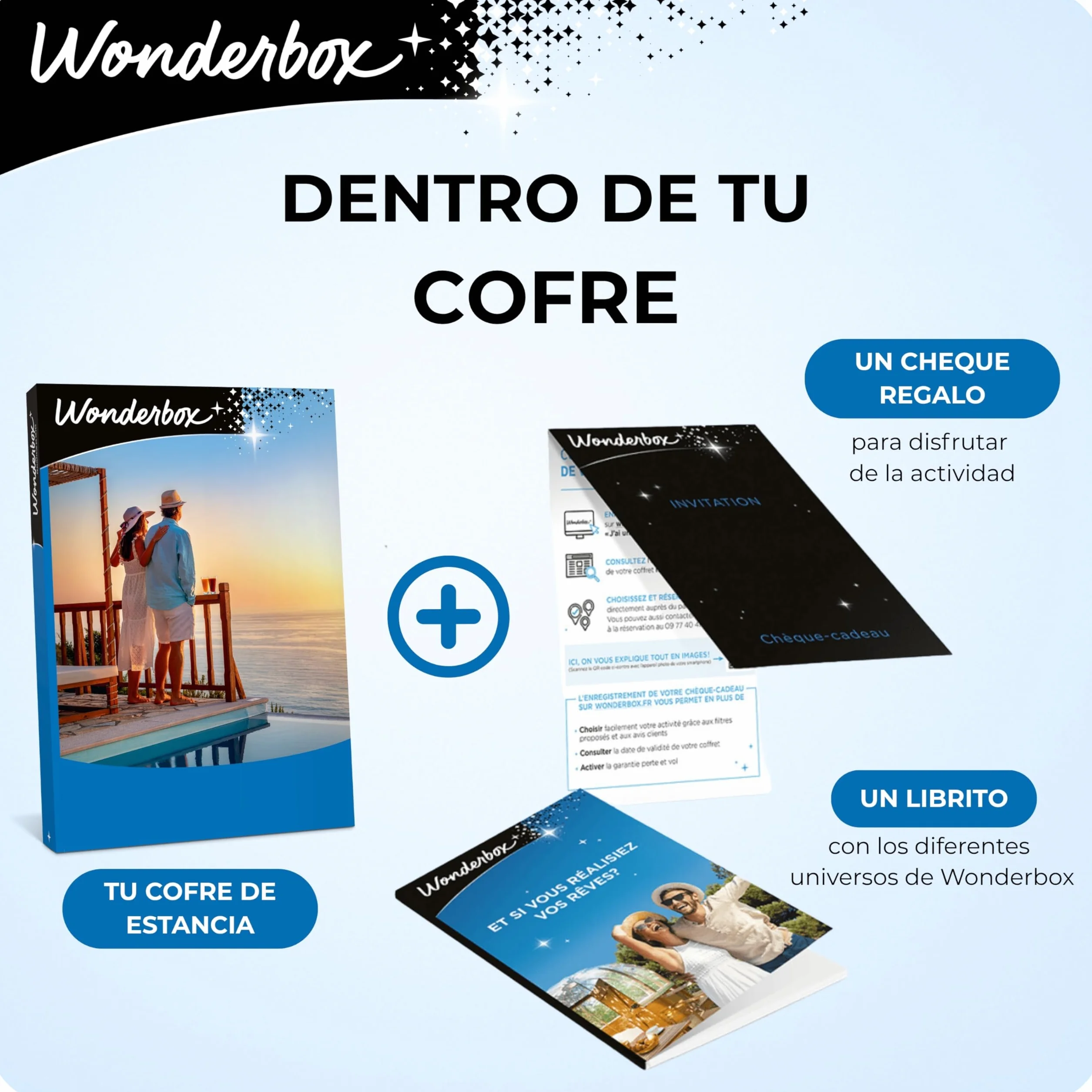 WONDERBOX - Caja Regalo - Deliciosa Evasión - + de 1900 Estancias en España y Europa - para 2 Personas - 1 Noche con Desayuno y Cena o 1 o 2 Noches con Desayunos - Ideas Regalo Hombres o Mujer