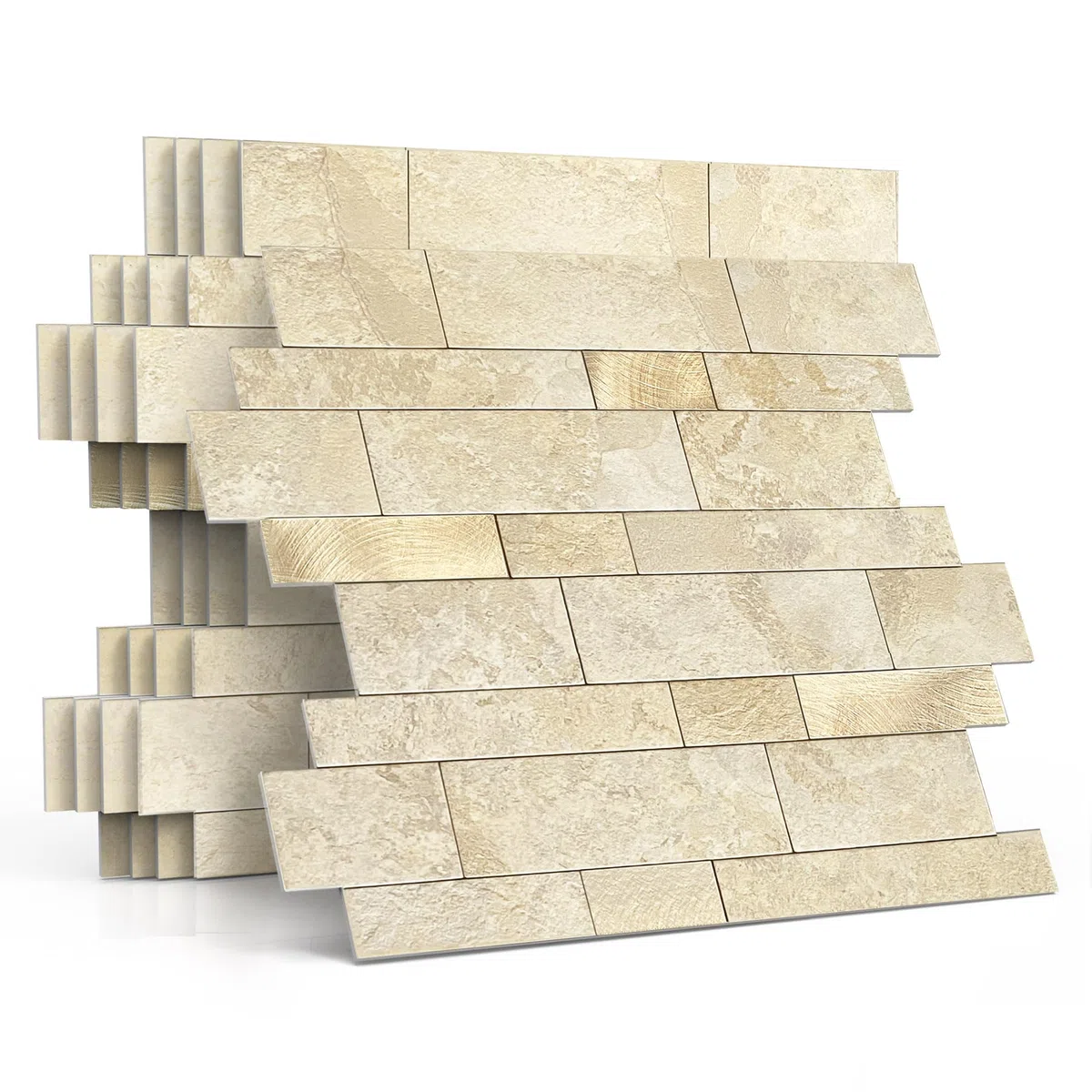 Azulejos de pared autoadhesivos 3D para cocina, azulejos de mosaico de mármol mate, autoadhesivos, aspecto de piedra, azulejos de metro, azulejos de ladrillo, pegatinas de pared para baño