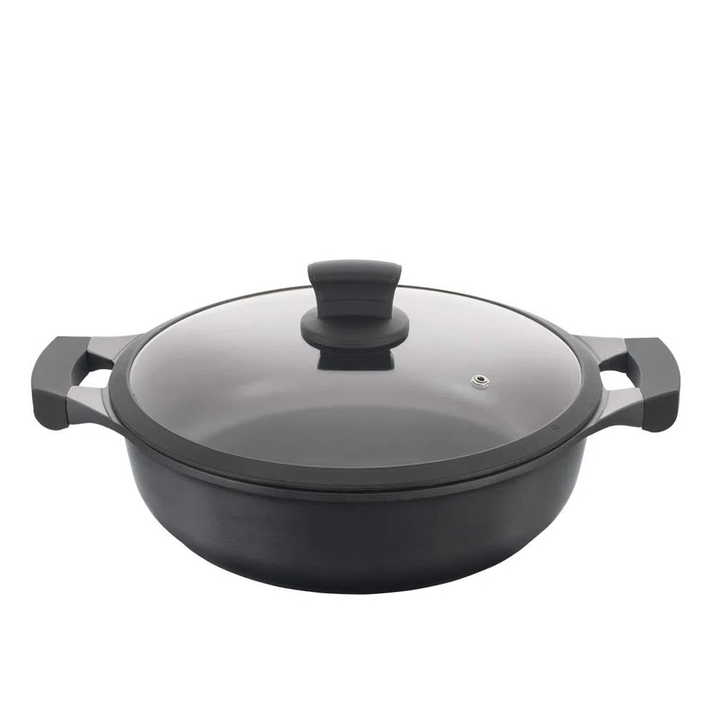 Metaltex XPERT-Cacerola Baja Aluminio Fundido, 30 cm, Antiadherente ILAG 3 Capas, Full Induction Válido para Todo Tipo de Cocinas