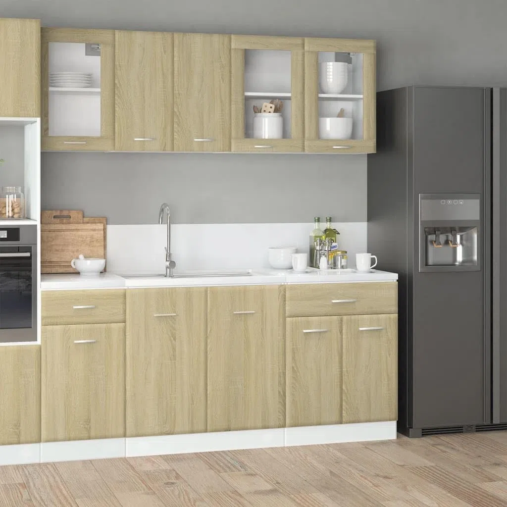ACAGALA Cocina Completa 140cm Lineal 4 Piezas - Conjunto de Cocina Empotradas Modernas sin Electrodomésticos ni Encimera | Roble Sonoma