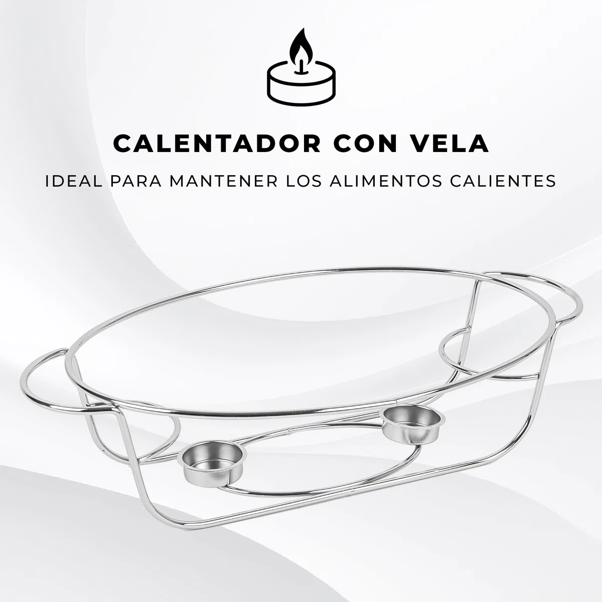 KARL HAUSMANN Chafing Dish Buffet - 3L con Tapa y Soporte - Rechaud de Vidrio Templado con Calentador de Comida - Set Buffet para Servir Caliente