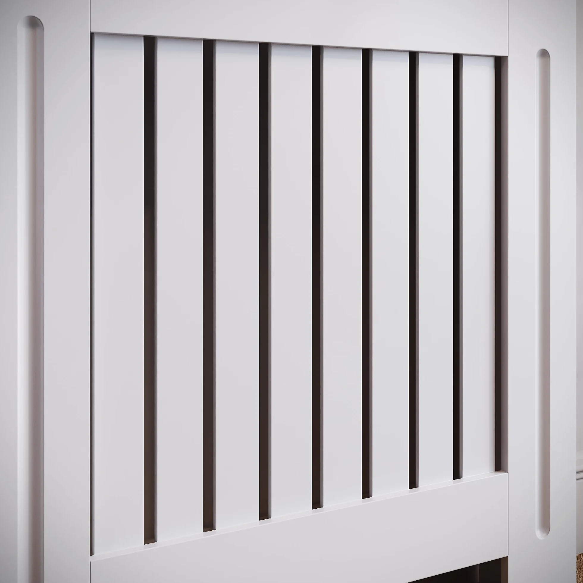 SIRHONA - Cubierta radiador, mamparo vertical, MDF lacado blanco, 78 x 19 x 81,5 cm, se puede colocar decoraciones, adecuadas para el salón, el dormitorio, el pasillo