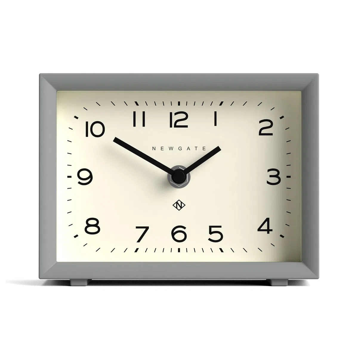 NEWGATE® Henry Reloj de Escritorio | Diseño Rectangular contemporáneo | Gris Elegante | Monjers fáciles de Leer | Estilo Moderno para Escritorio, encimera, estantería o mesilla