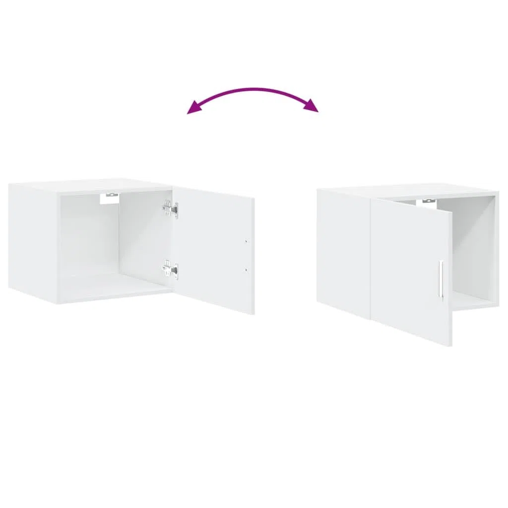 vidaXL Armario de Pared Madera de ingeniería Blanco 50x42,5x40 cm, Armario de Almacenamiento, Armario de Pared Colgante, Armario de Almacenamiento Flotante