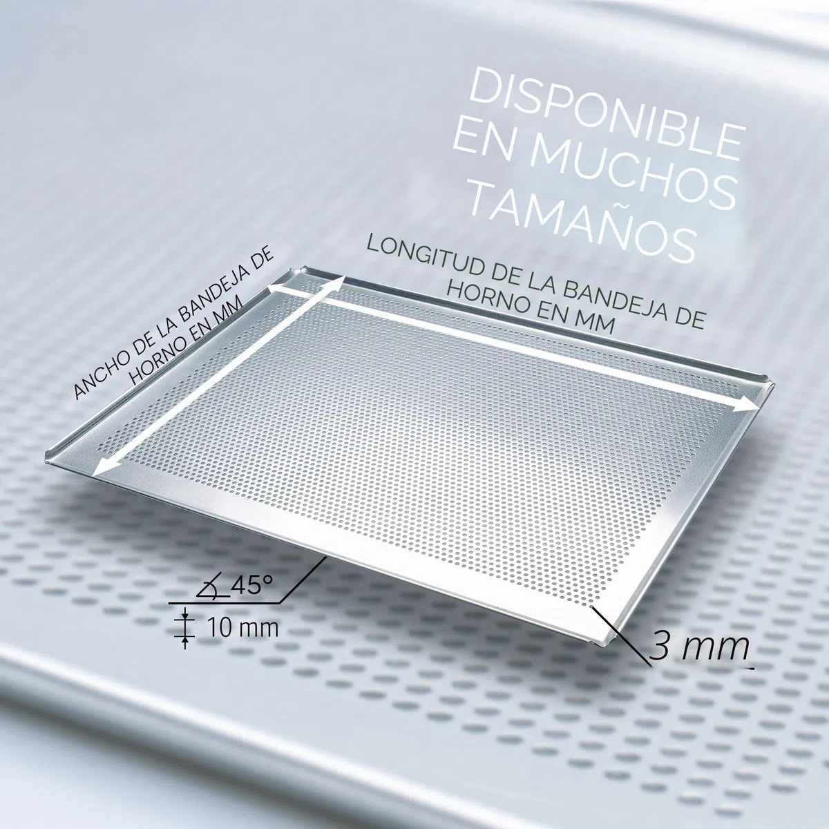 LEHRMANN Placa perforada 60 x 40 cm bandeja para baguette bandeja para horno Compatible con/reemplazo para MIWE WIESHEU