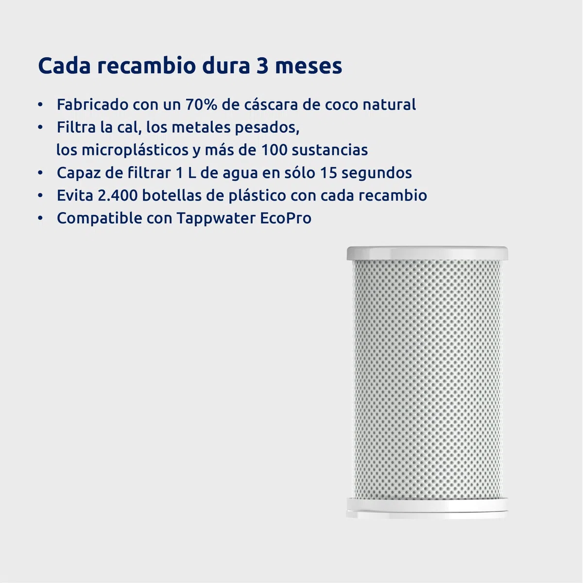 Tappwater EcoPro Refills - Juego de 2 cartuchos de recambio para filtro de agua EcoPro