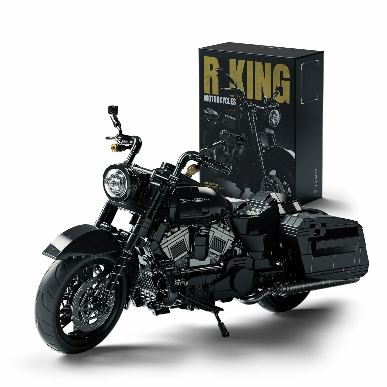 Nifeliz Kit de Construcción de Moto Cruiser para Adultos, Maqueta de Motocicleta con Detalles Realistas, Regalo Coleccionable para Amantes de las Motos (1.339 Piezas, NF10356)