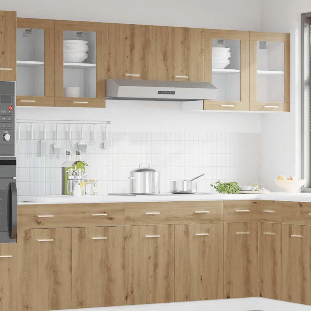 vidaXL Vitrina Colgante Lyon Roble Artesanal 40x31x60 cm Madera de ingeniería