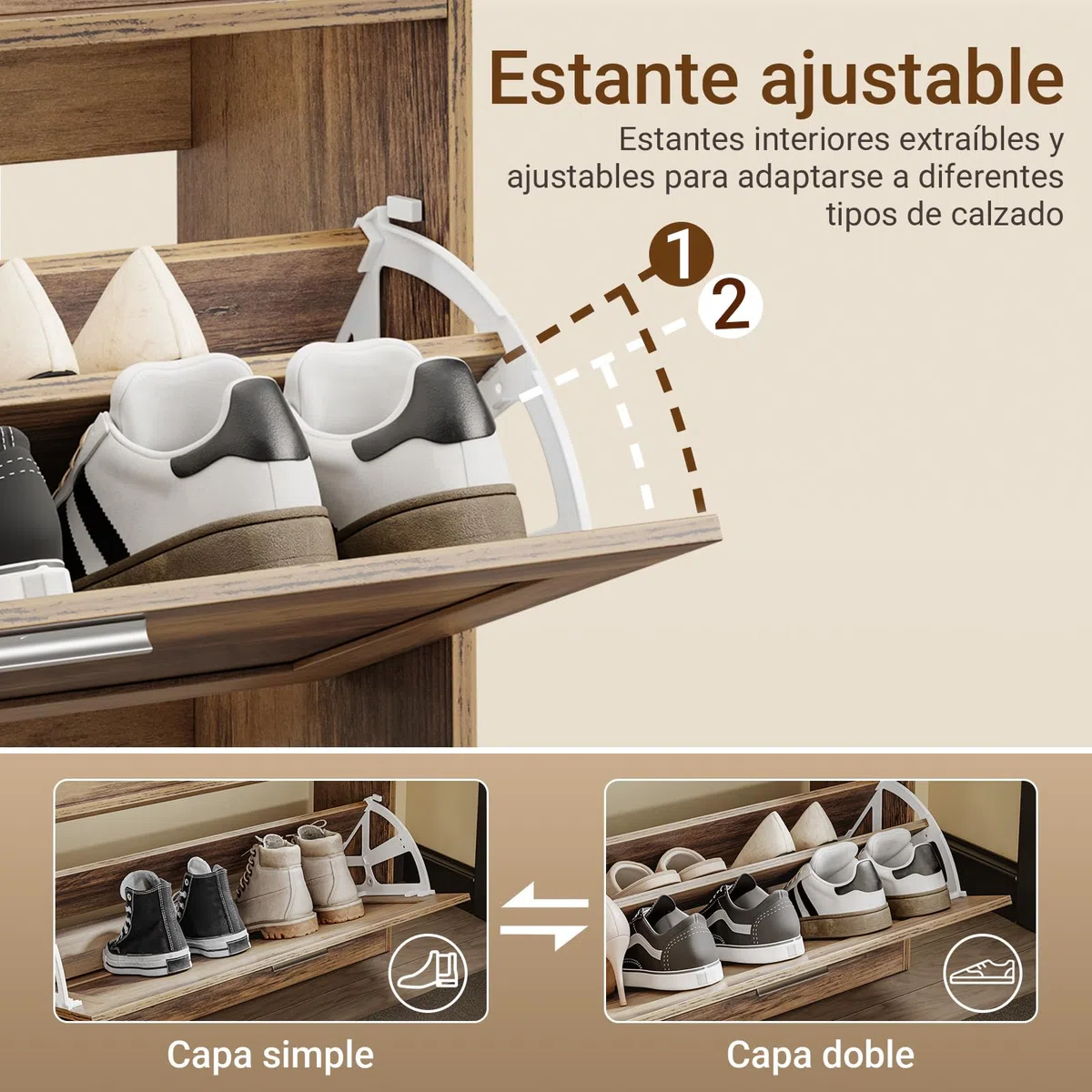 SoBuy Banco Zapatero con Asiento - Banco Almacenaje - Profundidad Ultrafina 24cm, Ideal para Espacios pequeños, Almacenamiento para Zapatos Talla 47 - FSR218-F