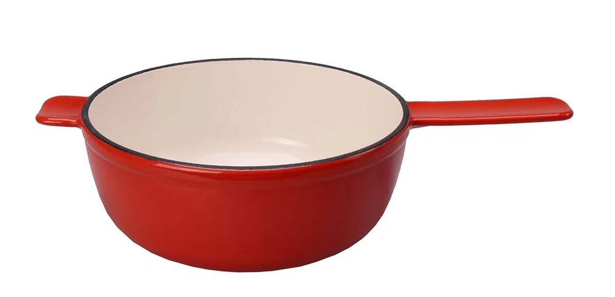 Kisag Cacerola para fondue (hierro fundido, 20 cm, 2 L), color rojo