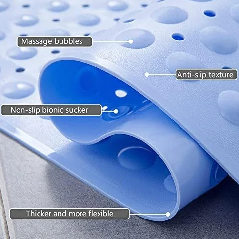 Alfombrilla de Ducha Antideslizante | Antibacteriana Antimoho | PVC con Ventosas | para Mayores, Embarazadas (Gris, 80x120cm)