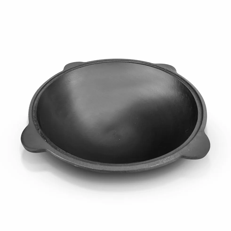 Kazan 12L de hierro fundido – Kazan uzbeko con tapa de aluminio y espumadera – Ø 48 cm – Ideal para Plov, Wok, horno de fuego y cocina al aire libre