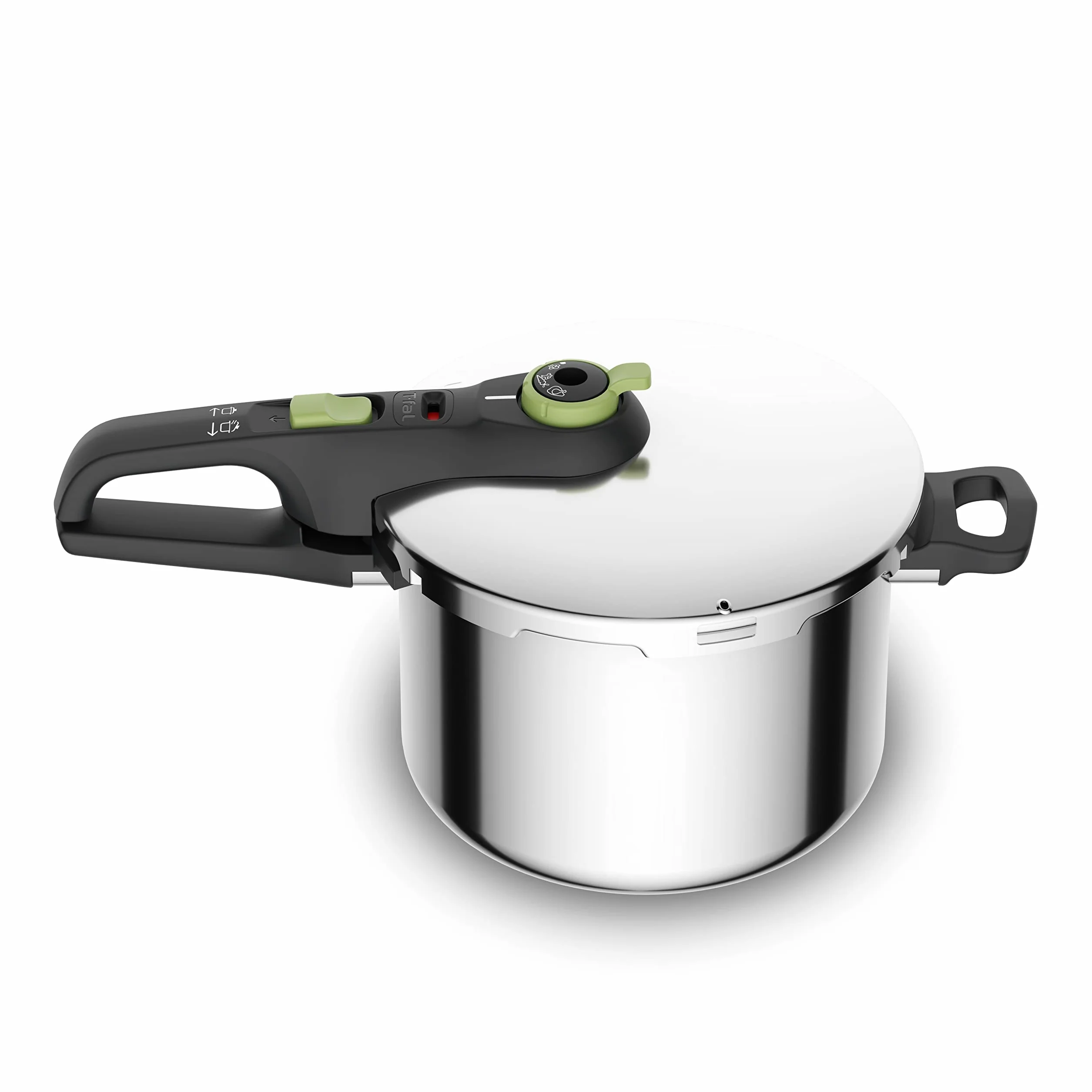 Tefal Olla a presión Secure Trendy 6L - Dos programas, verdura y carne, comidas más rápidas, resultados tiernos, tapa de cocción a presión, compatible con inducción