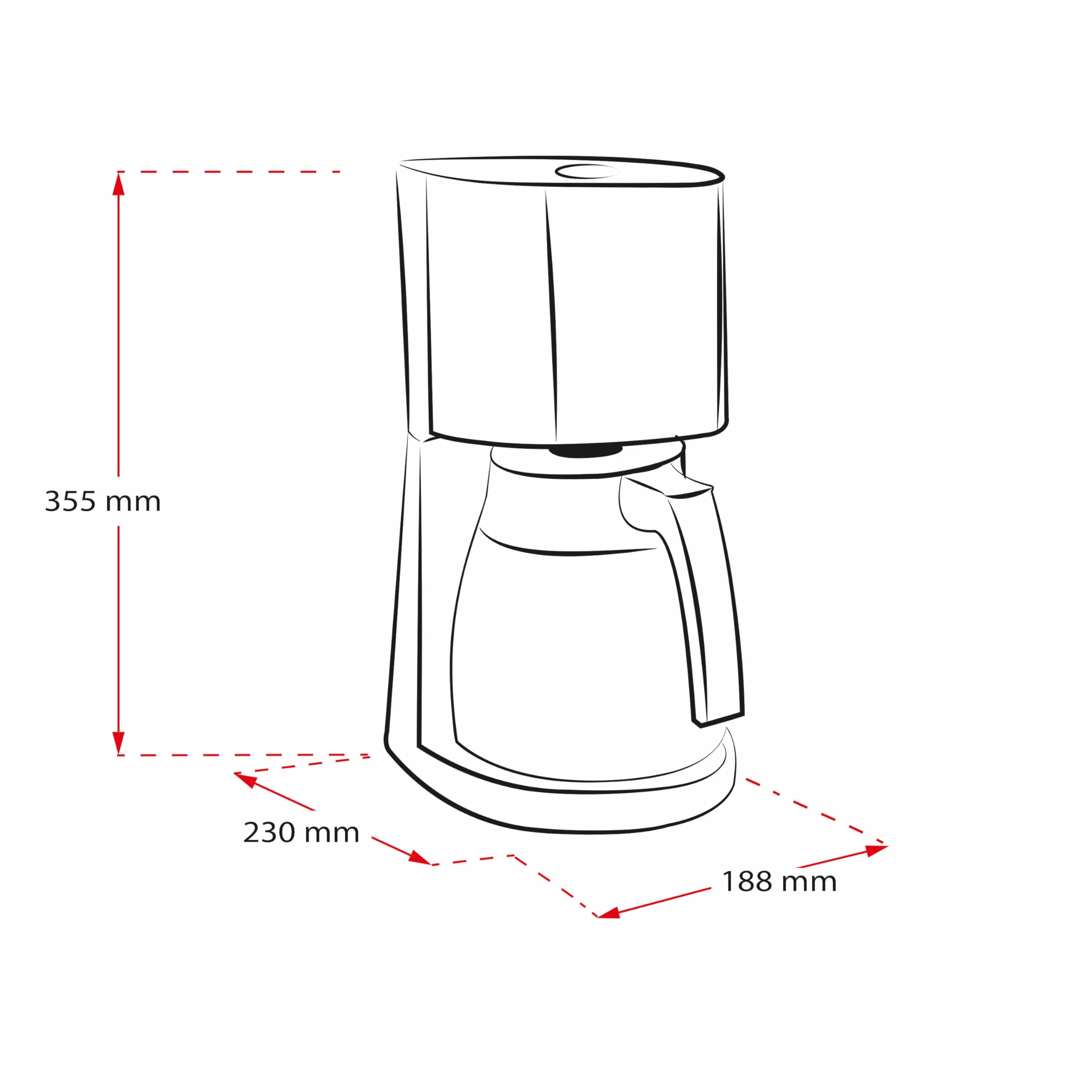 Melitta Enjoy Top Therm, 1017-08 - Cafetera de goteo con jarra térmica y tapa Easy Click, cafetera de filtro con portafiltros pivotante, máquina de café para hasta 10 tazas, 1,25 L, negro