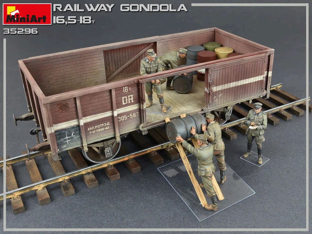 MiniArt 35296 1:35 - Vagón de ferrocarril 16,5 – 18to (5) – Reproducción Fiel al Original, construcción de maquetas, Kit de construcción de plástico, Manualidades, aficiones, Pegar, maqueta, Montaje