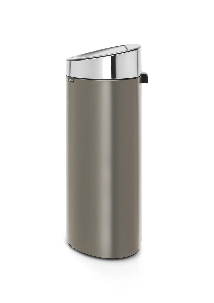 Brabantia Touch Bin Cubo de Basura, Stainless Steel, Platinum y Tapa Acero Mate, 40L