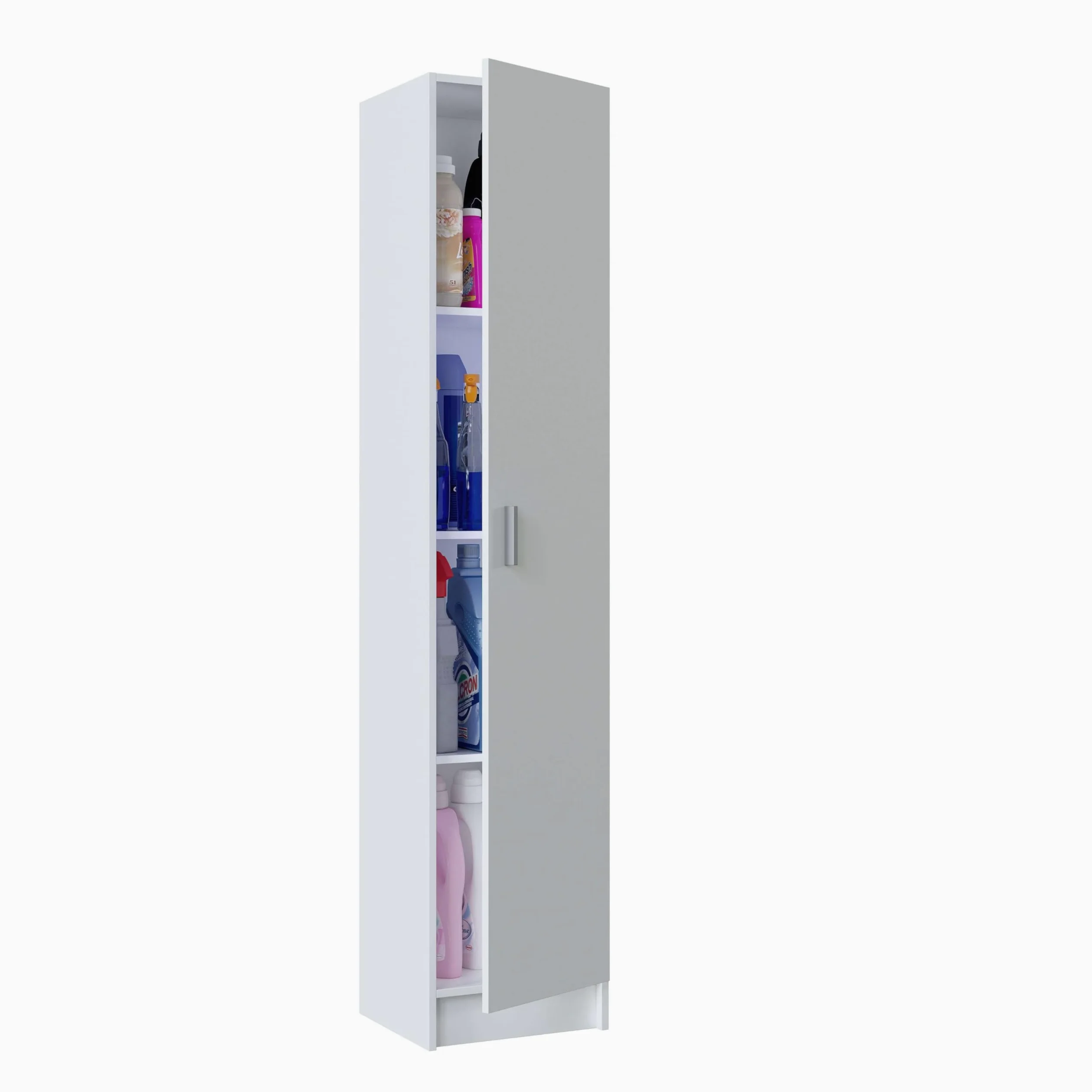 Habitdesign Armario Multiusos, 1 Puerta, Columna, Acabado en Color Blanco Mate, Medidas: 37 cm (Ancho) x 182 cm (Alto) x 37 cm (Fondo)