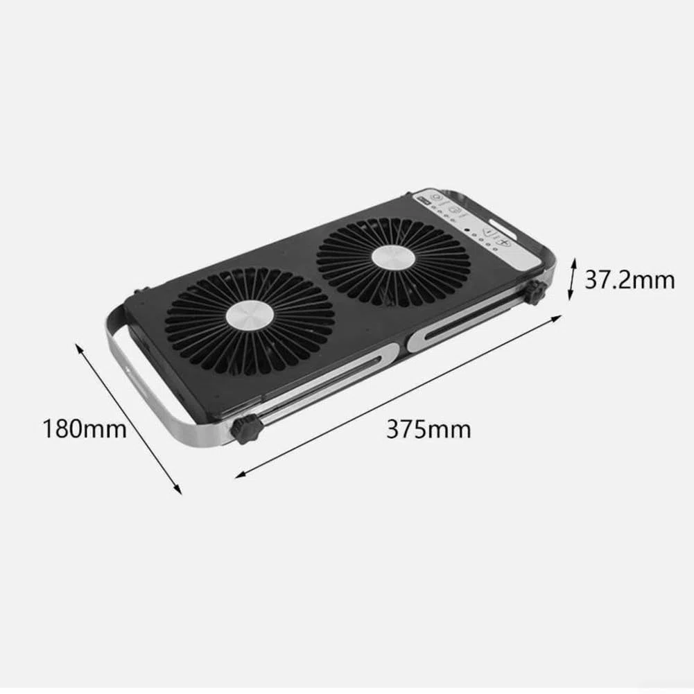 Eawfgtuw Ventilador de ventana doble, ventilador de ventana de techo de RV, ventilador doble, escape, 4 ajustes de velocidad, longitud ajustable de 37,5 a 58,9 cm para autocaravana (negro)