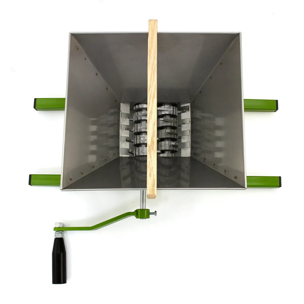 Trituradora de Frutas Portátil con Manivela 7 Litros| Soportes Laterales | Cuchillas de Acero Inoxidable | Zumos Jugos Sidra, Vino | Uso Doméstico y Comercial | Desmenuzadora Manual Pulpero