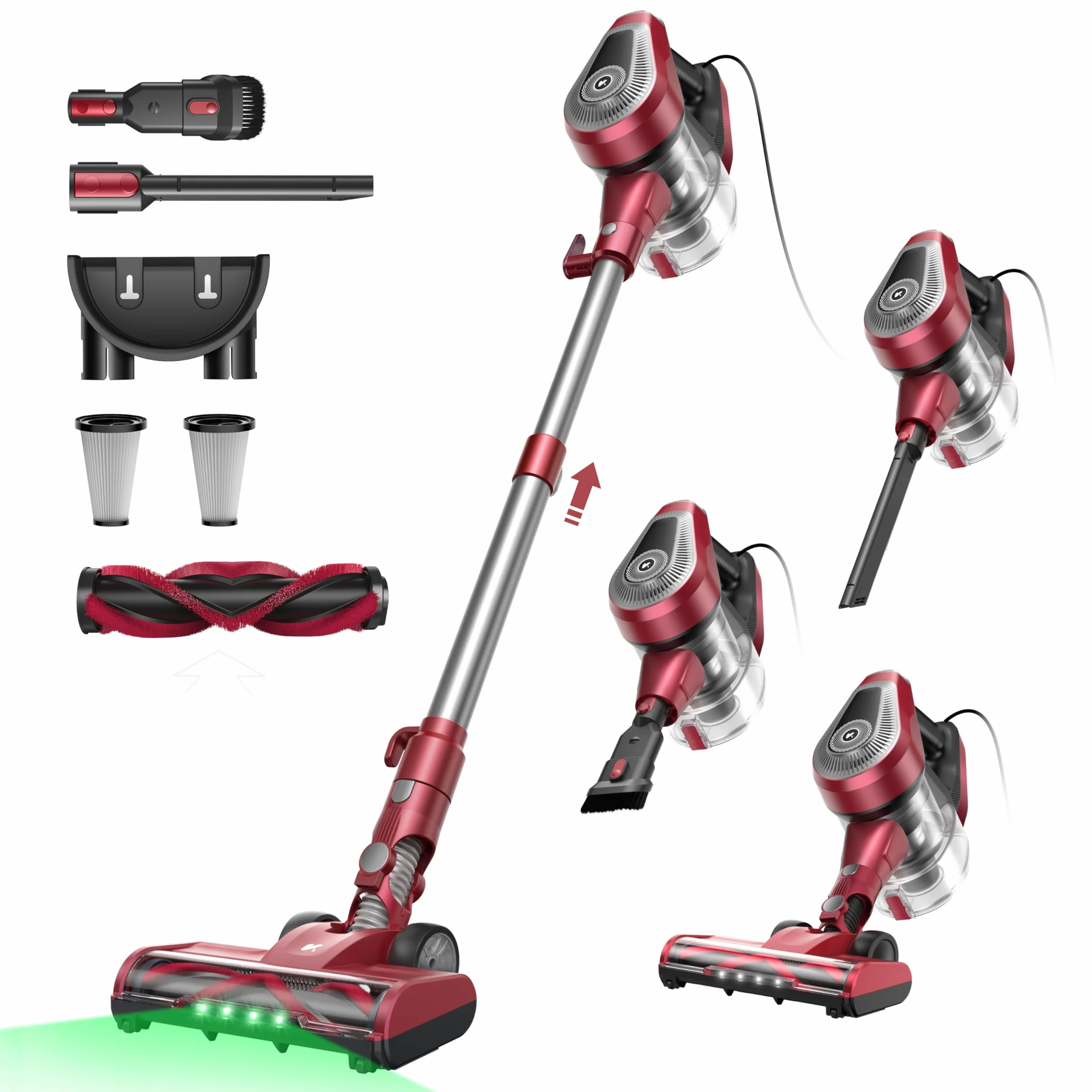 Vexilar C8 Aspiradora con Cable 60KPa/600W,Aspiradora con 7 Metros de Cable, Diseño Elegante,1,5L Depósito de Polvo, 3-en-1 Aspirador Vertical, Aspirador para Suelos/Alfombras/Pelos/Coche