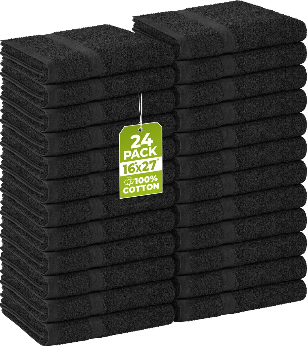 Utopia Towels - Toalla de salón, Paquete de 24 (no a Prueba de blanqueador, 16 x 27 Pulgadas), Toallas de algodón Altamente absorbentes para Manos, Gimnasio, Belleza, SPA y Cuidado del Cabello en