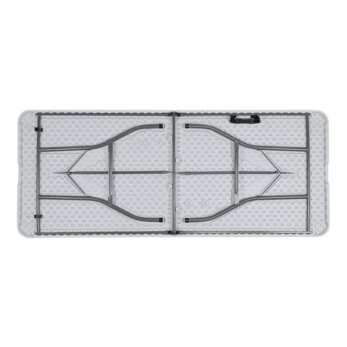 Dayron Mesa de Catering y Camping Plegable Portátil Rectangular 122cm, 150cm, 180cm, 240cm | Multiusos: Camping, Eventos en Espacios Exteriores o Interiores | Resina Blanca y Patas de Acero