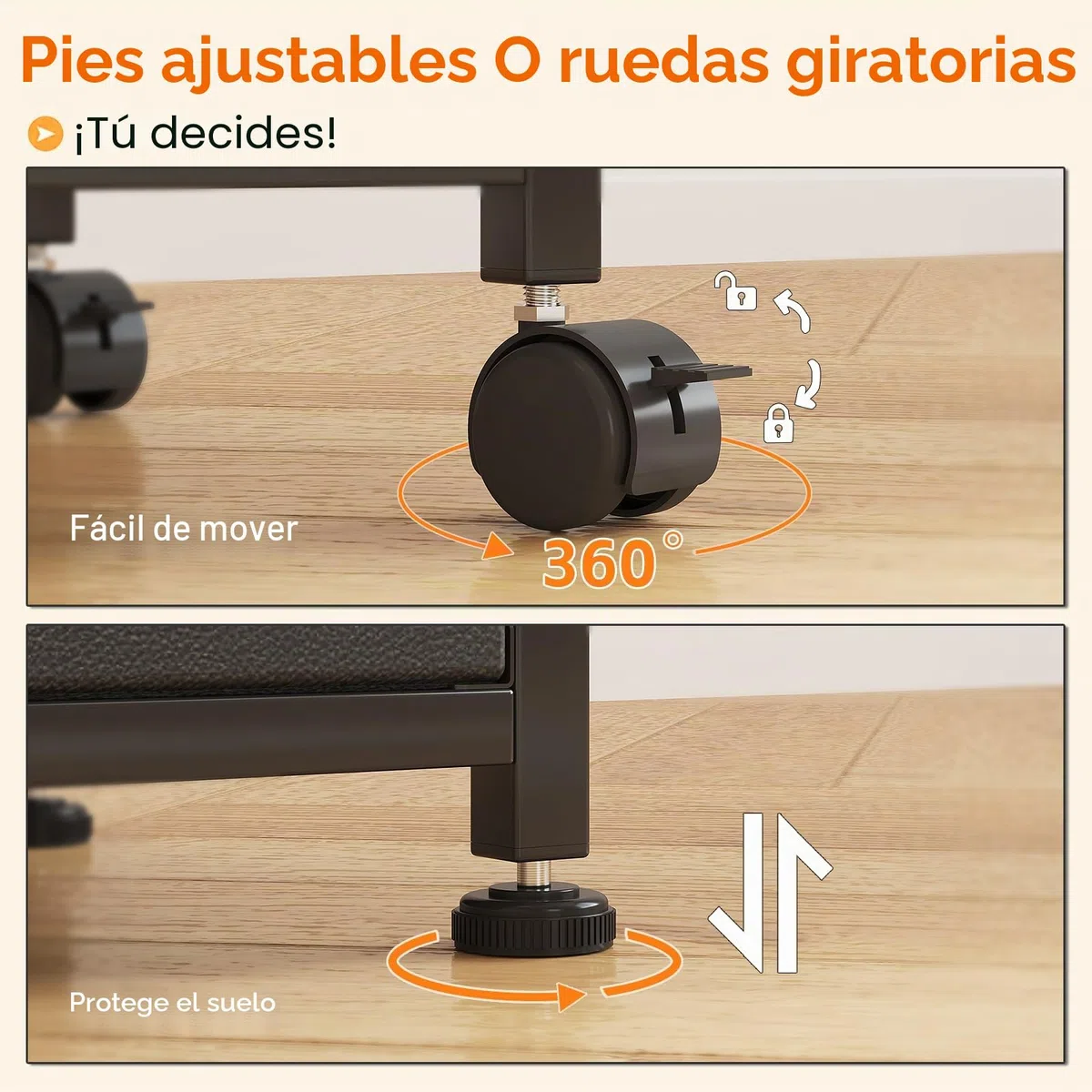 CAIYUN Archivador con Ruedas con 3 cajones y Ruedas para Documentos A4, tamaño Carta, Soporte para Impresora con un Ancho de 56 cm, diseño Industrial, Color Negro