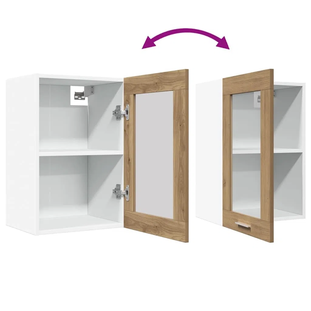 vidaXL Vitrina Colgante Lyon Roble Artesanal 40x31x60 cm Madera de ingeniería