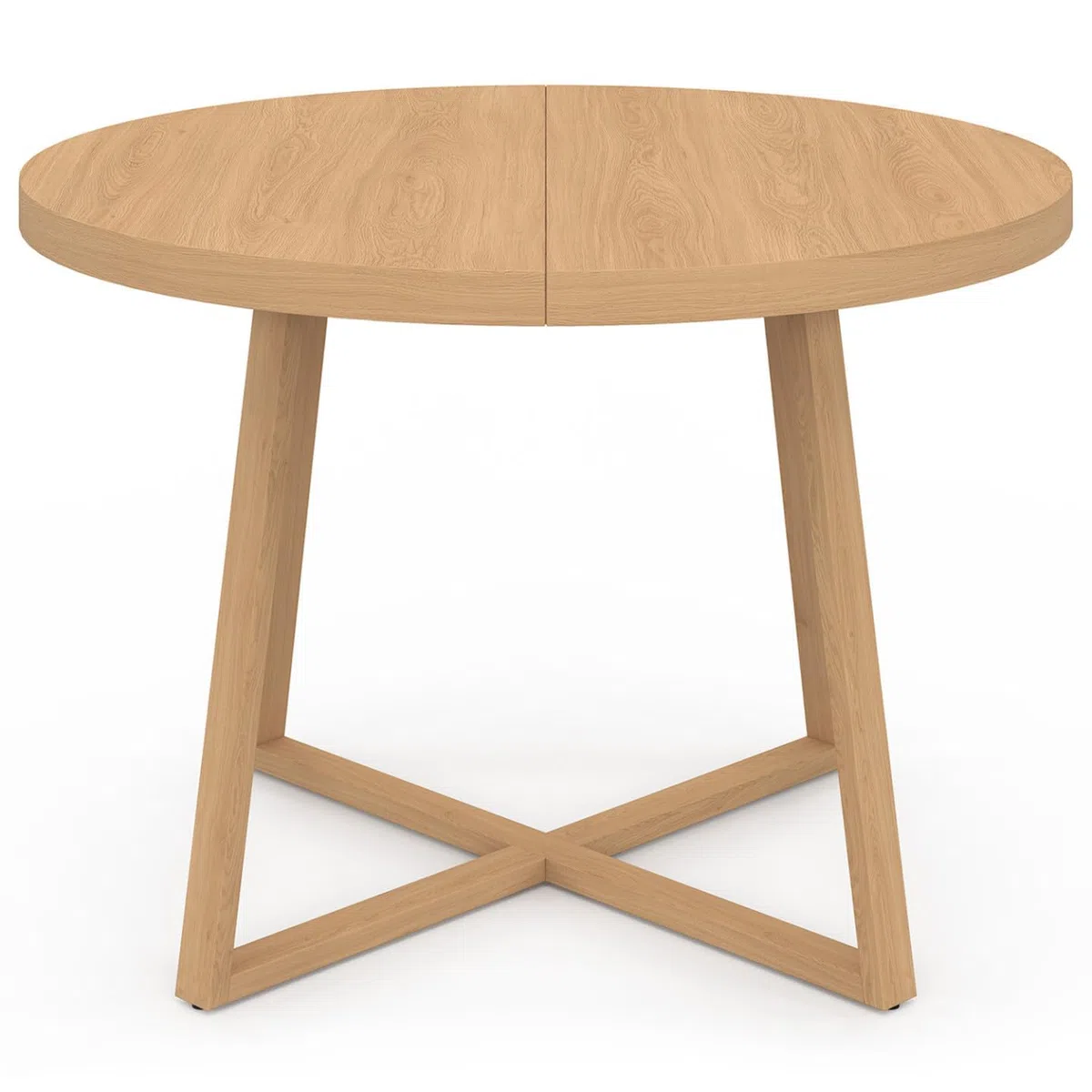 IDMarket – Mesa de comedor fija redonda Selma 4-6 personas madera efecto haya 110 cm