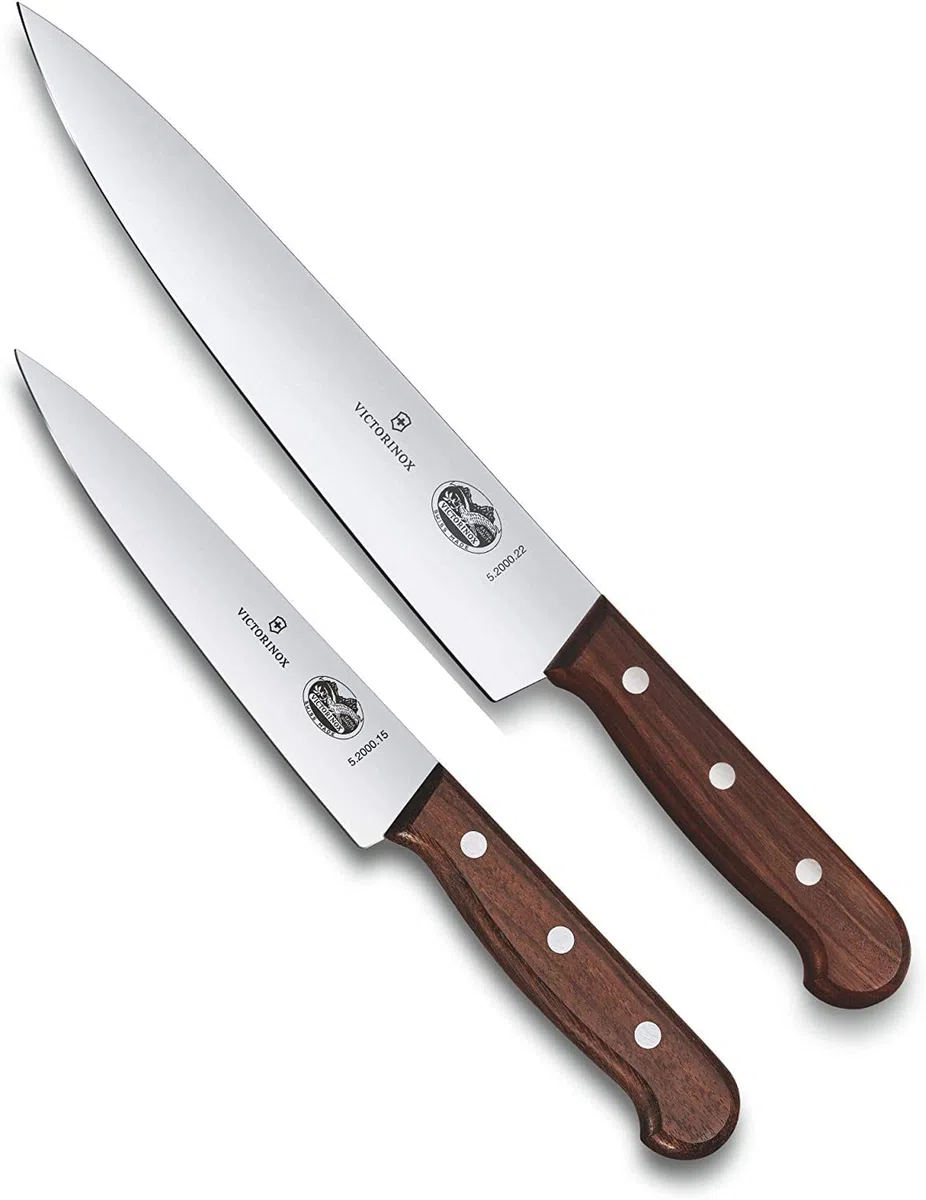 Victorinox Juego de 2 Piezas de Palisandro en Caja de Regalo, Acero Inoxidable, marrón, 30 x 5 x 5 cm